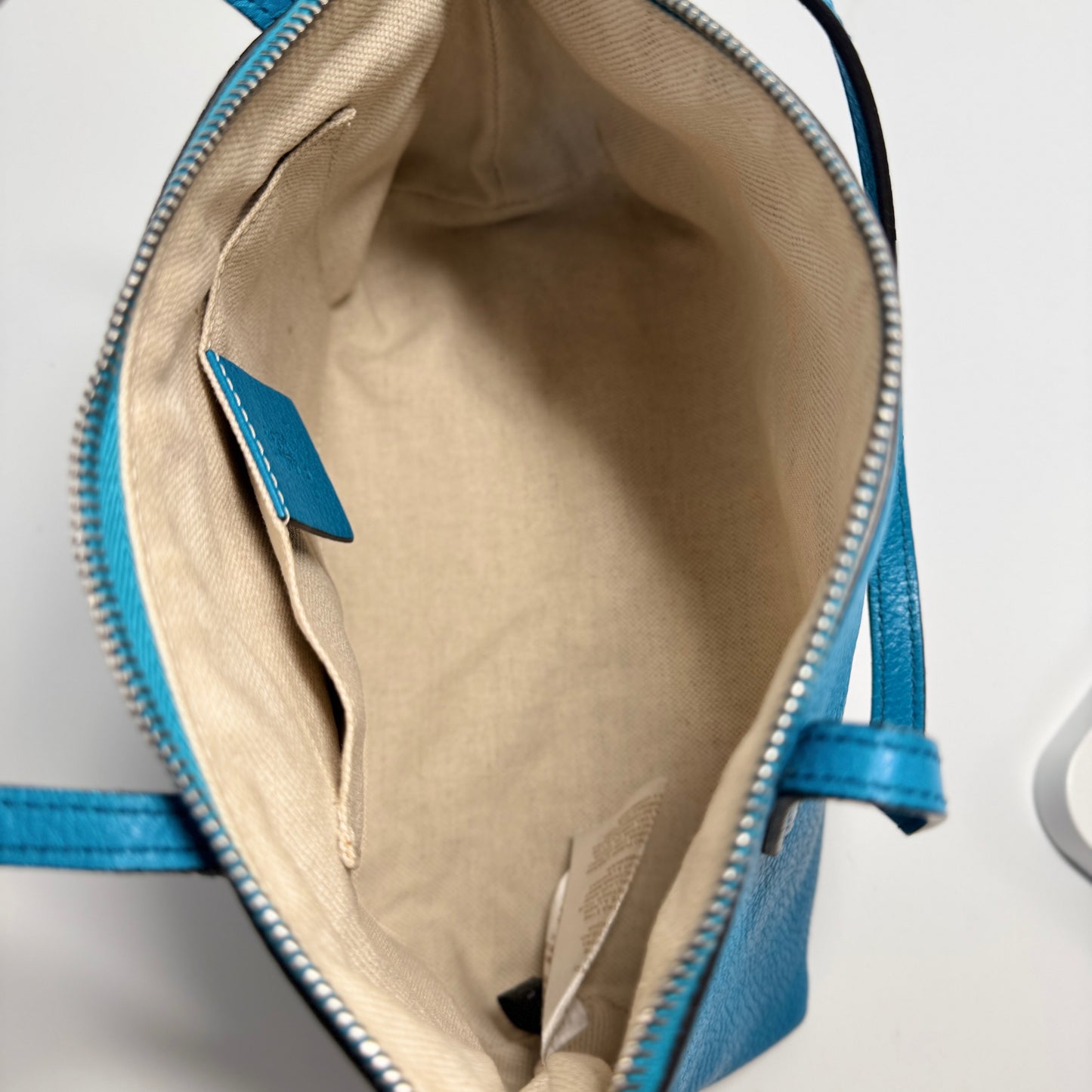 Turquoise Leather Soho Mini Tote Bag