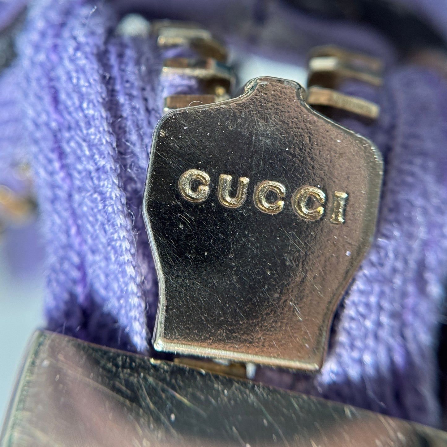Metallic Guccissima Lovely Heart Tote Purple