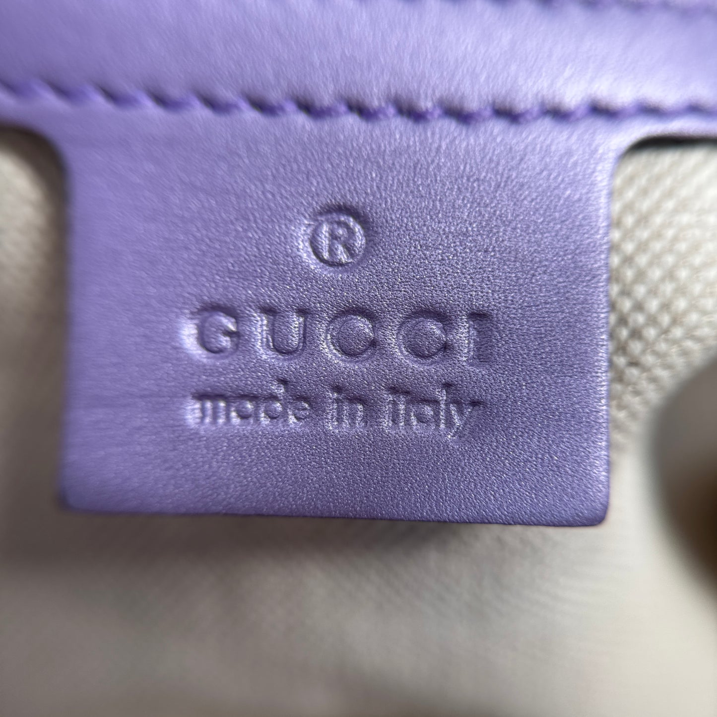 Metallic Guccissima Lovely Heart Tote Purple