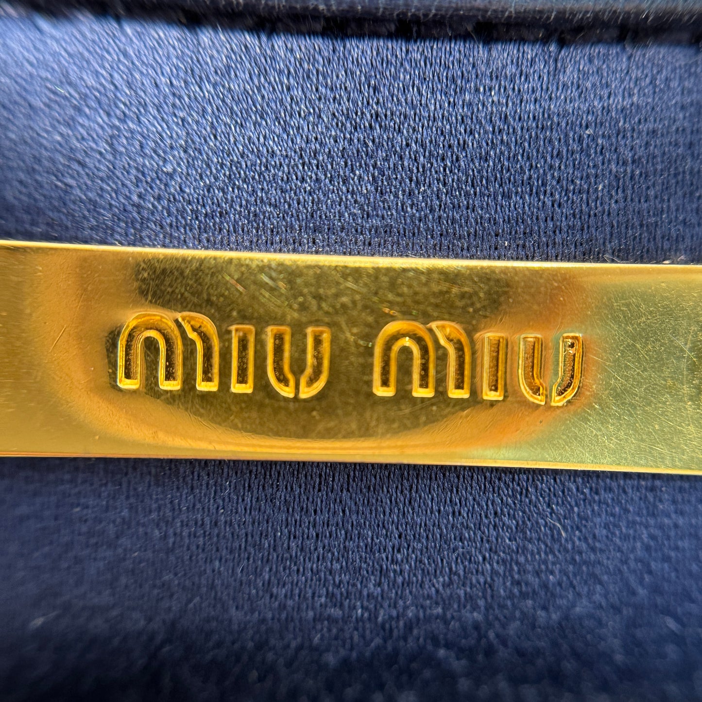 Matelassé leather handbag Navy