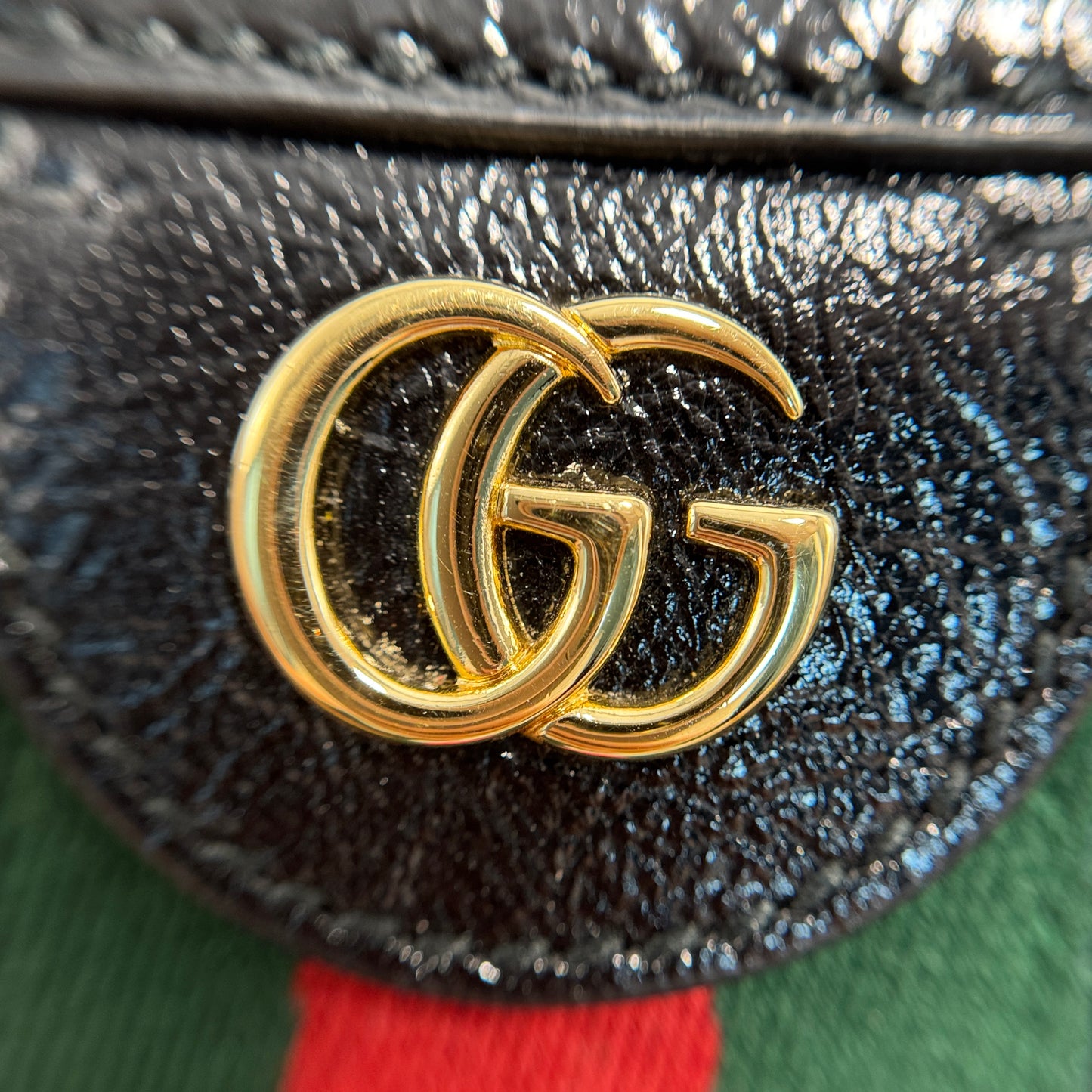 Ophidia Chain Shoulder Bag Suede Brown