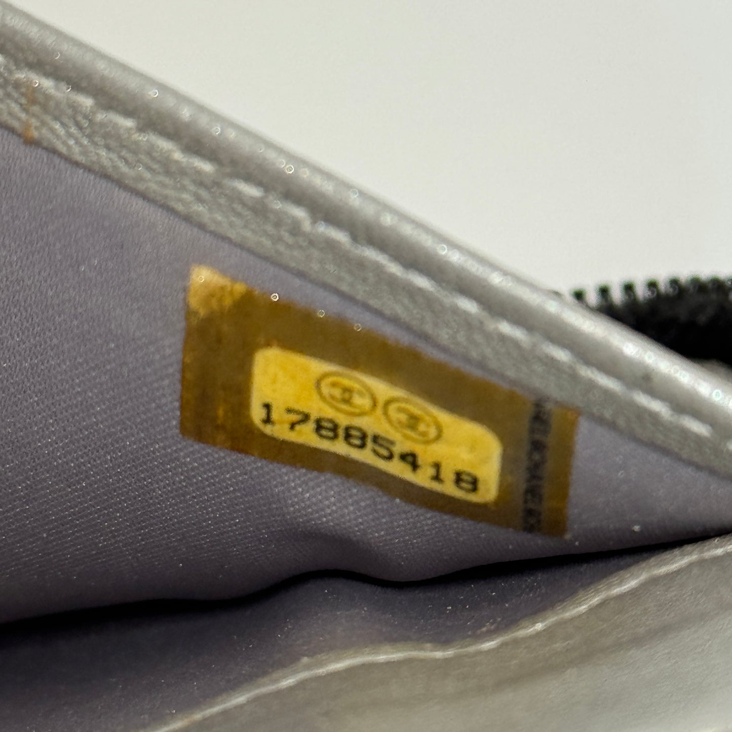 Lambskin Camellia Embossed Large Zip Around Wallet Black