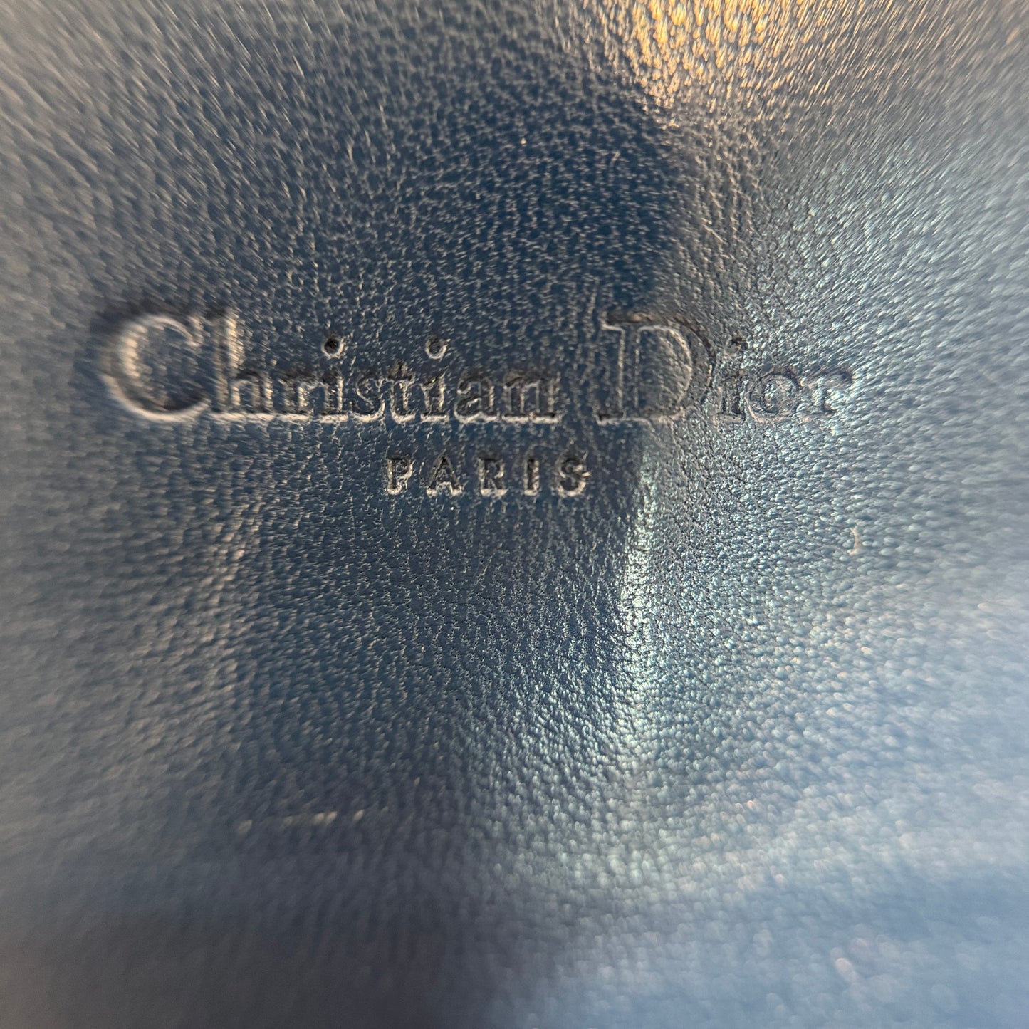 Cannage Leather Long Wallet Navy