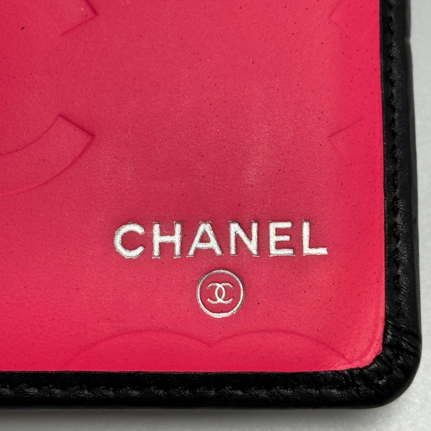 Calfskin Quilted Cambon Gusset Flap Wallet Black