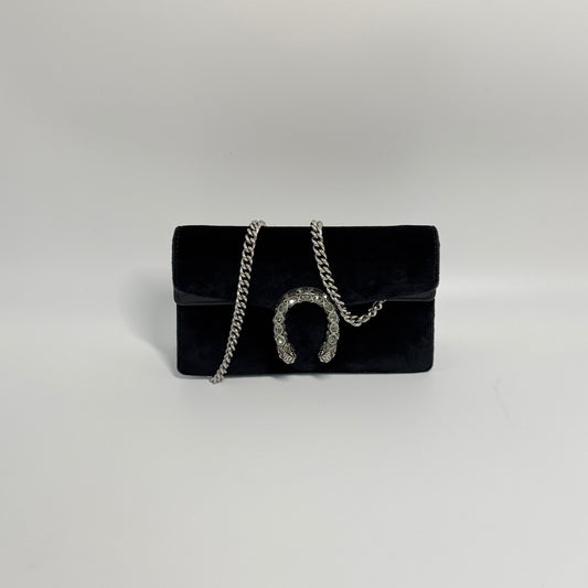 Dionysus Bag Velvet Super Mini Black