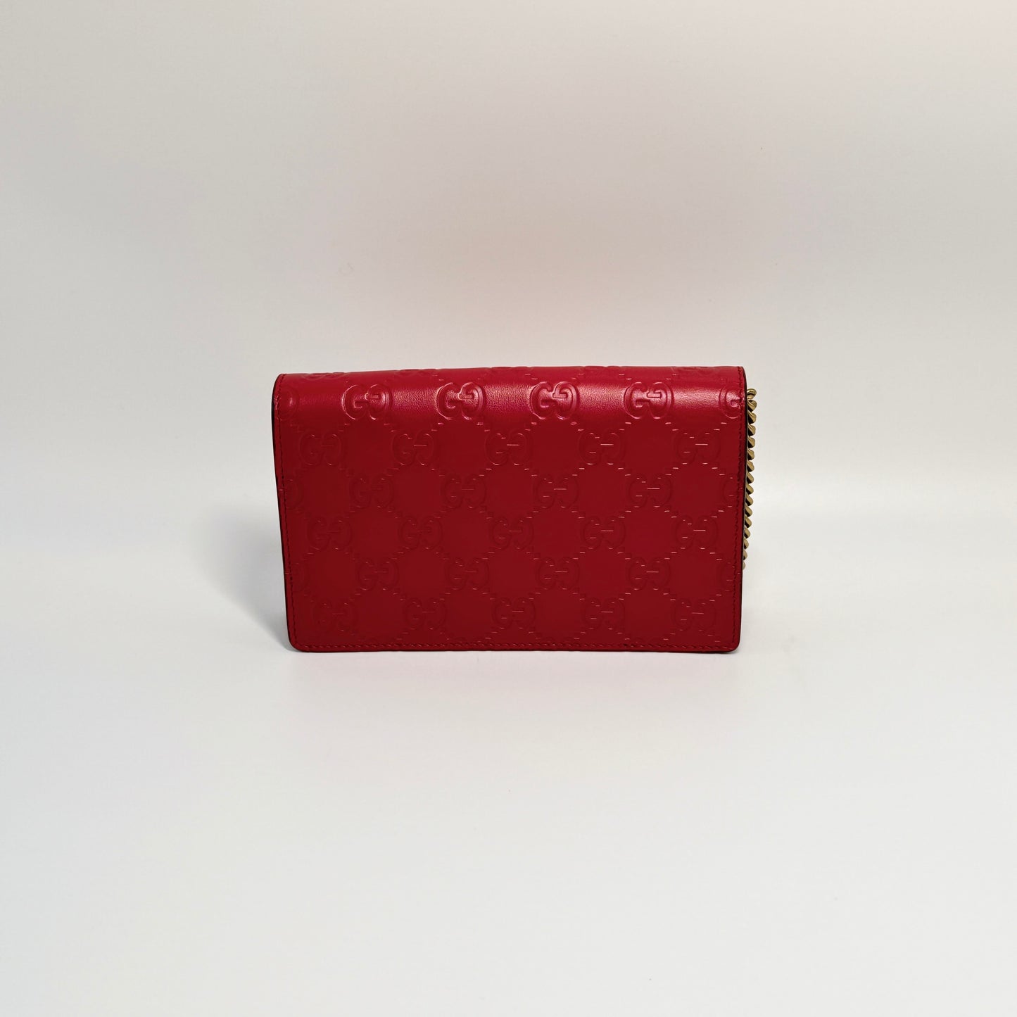 Guccissima Mini Cherry Chain Bag Hibiscus Red