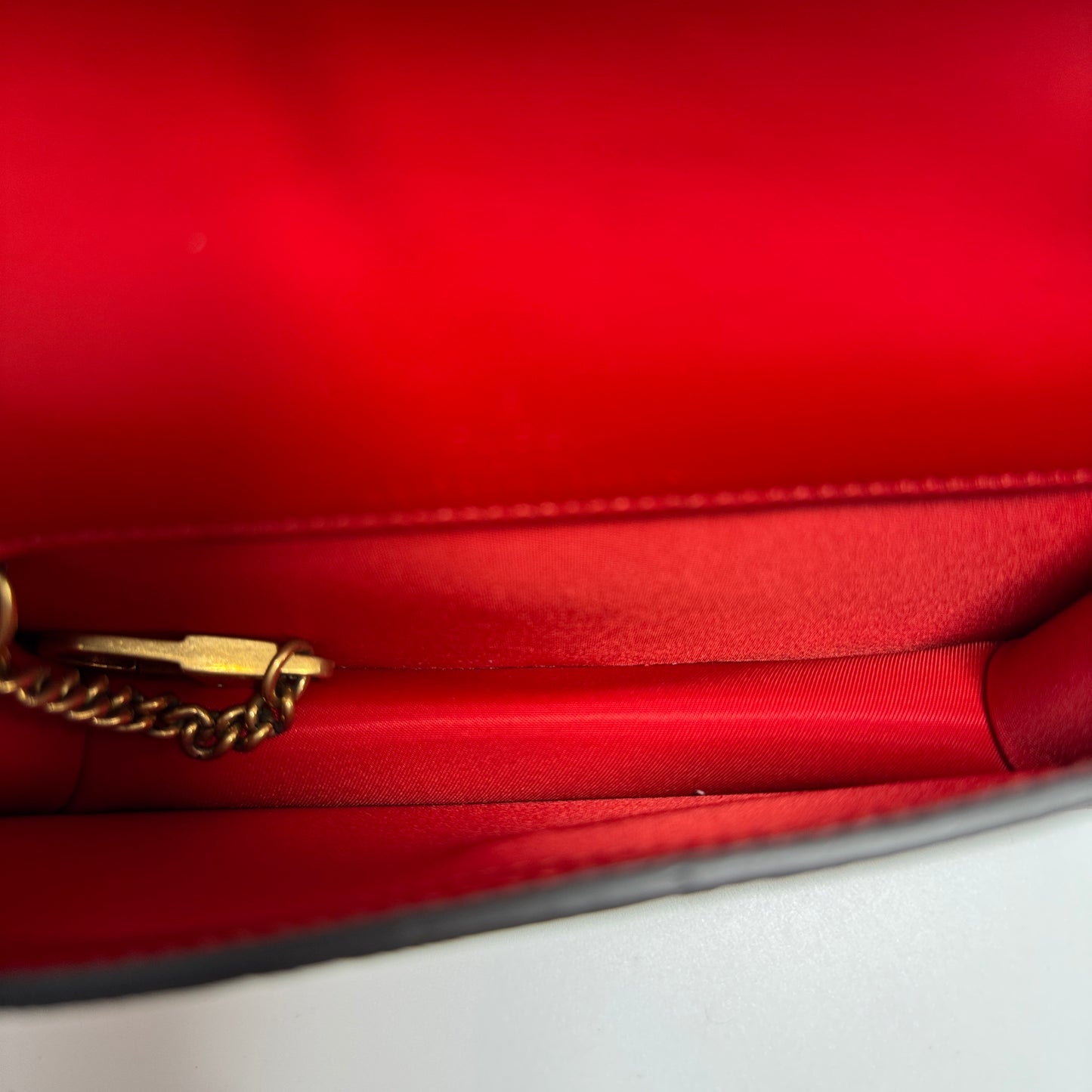 Guccissima Mini Cherry Chain Bag Hibiscus Red