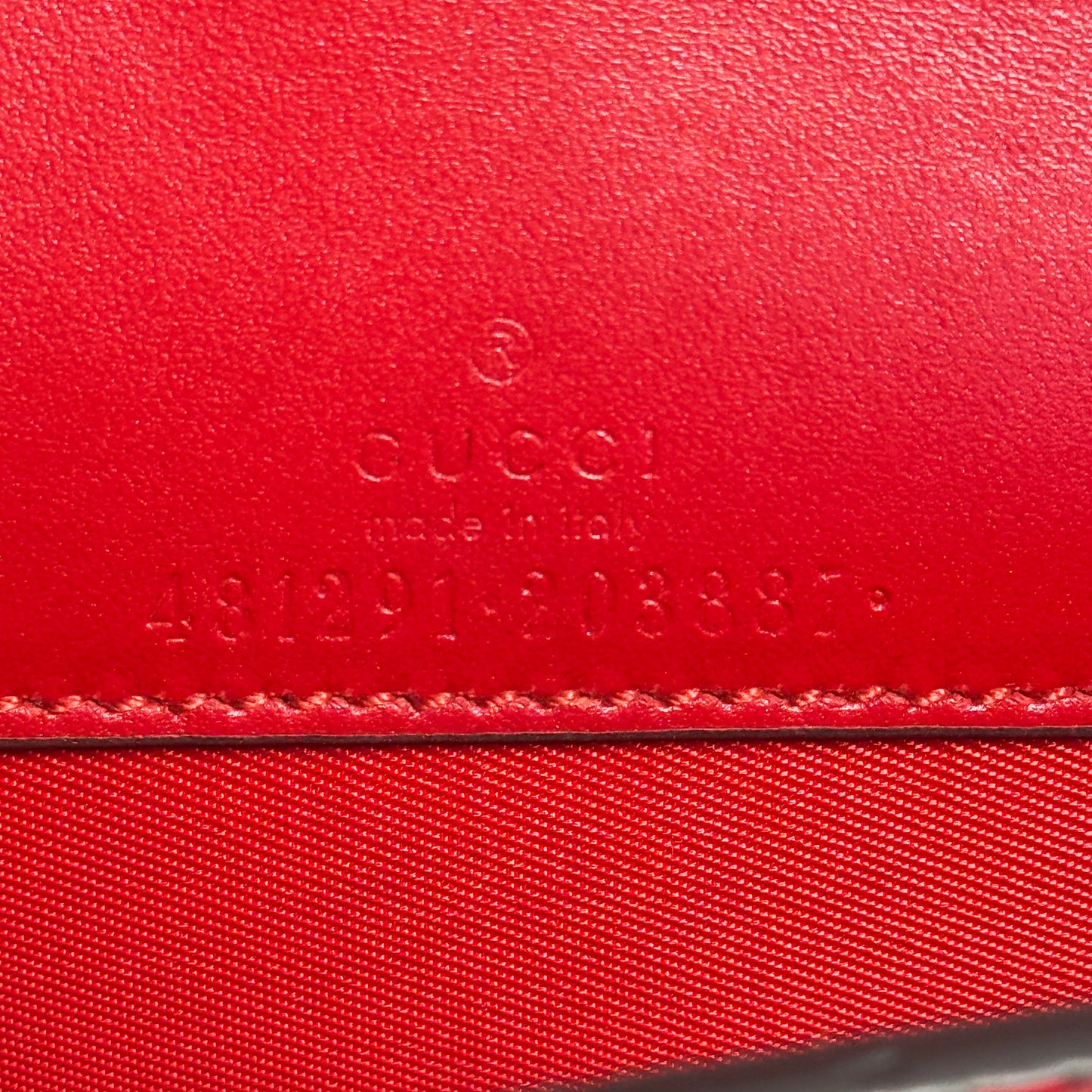 Guccissima Mini Cherry Chain Bag Hibiscus Red