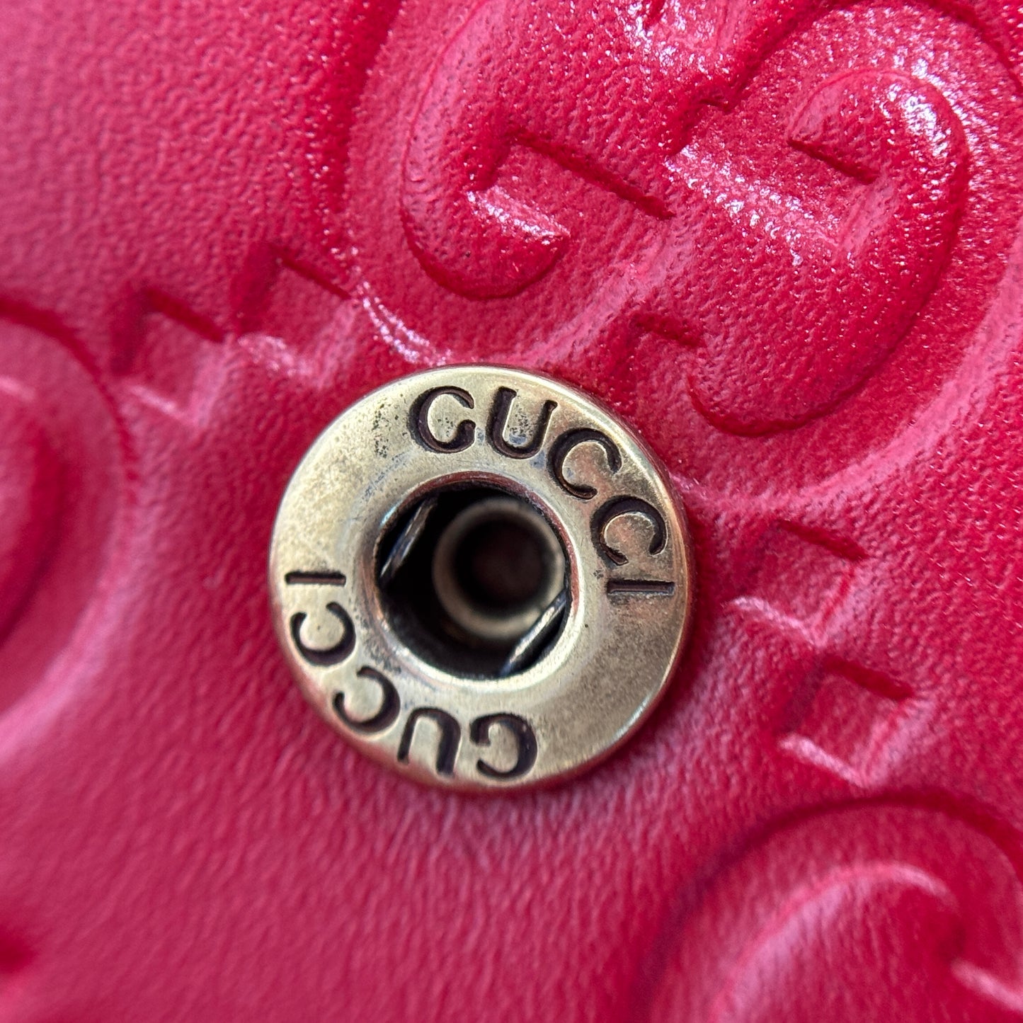 Guccissima Mini Cherry Chain Bag Hibiscus Red