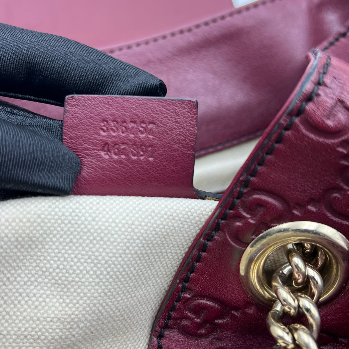 Gucci Leather Emily Large Horsebit Accent Shoulder Bag Wine Red — view 6 of 9 Leather Emily Large Horsebit Accent Shoulder Bag Wine Red, view 6 of 9