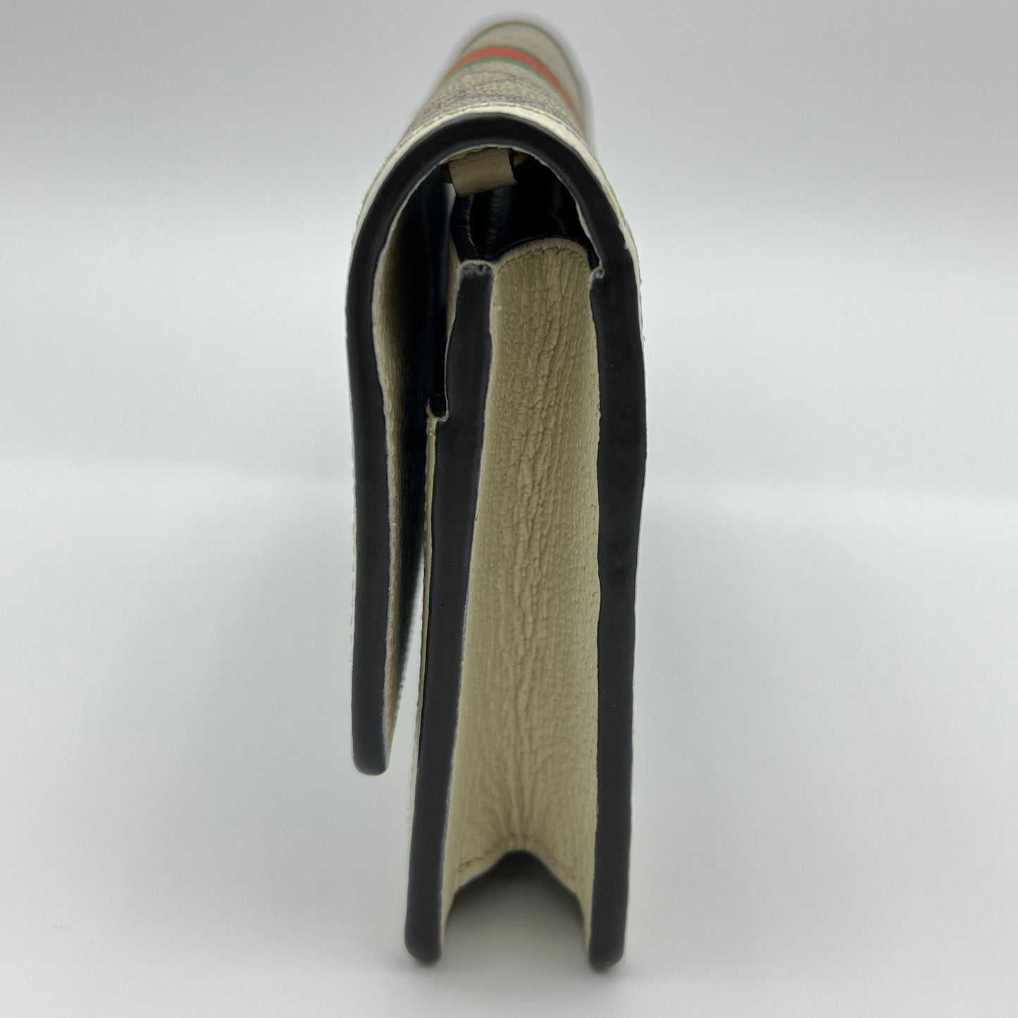 GG Supreme Monogram Web Queen Margaret Chain Wallet White