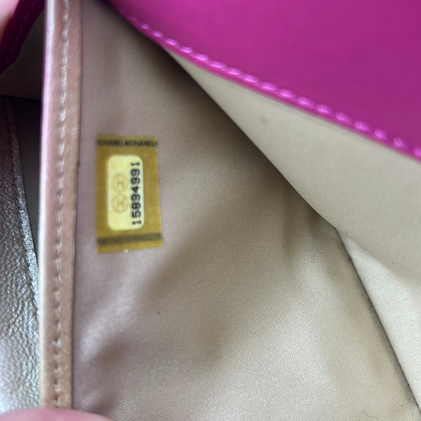 Lambskin Camellia Large Flap Wallet Fuchsia