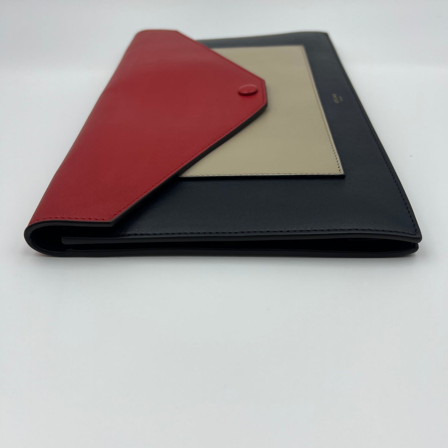 Large Tricolor Leather Pocket Envelope Flap on Chain