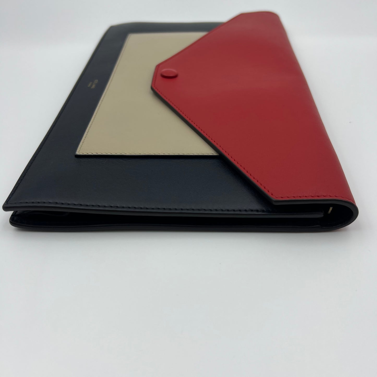 Large Tricolor Leather Pocket Envelope Flap on Chain