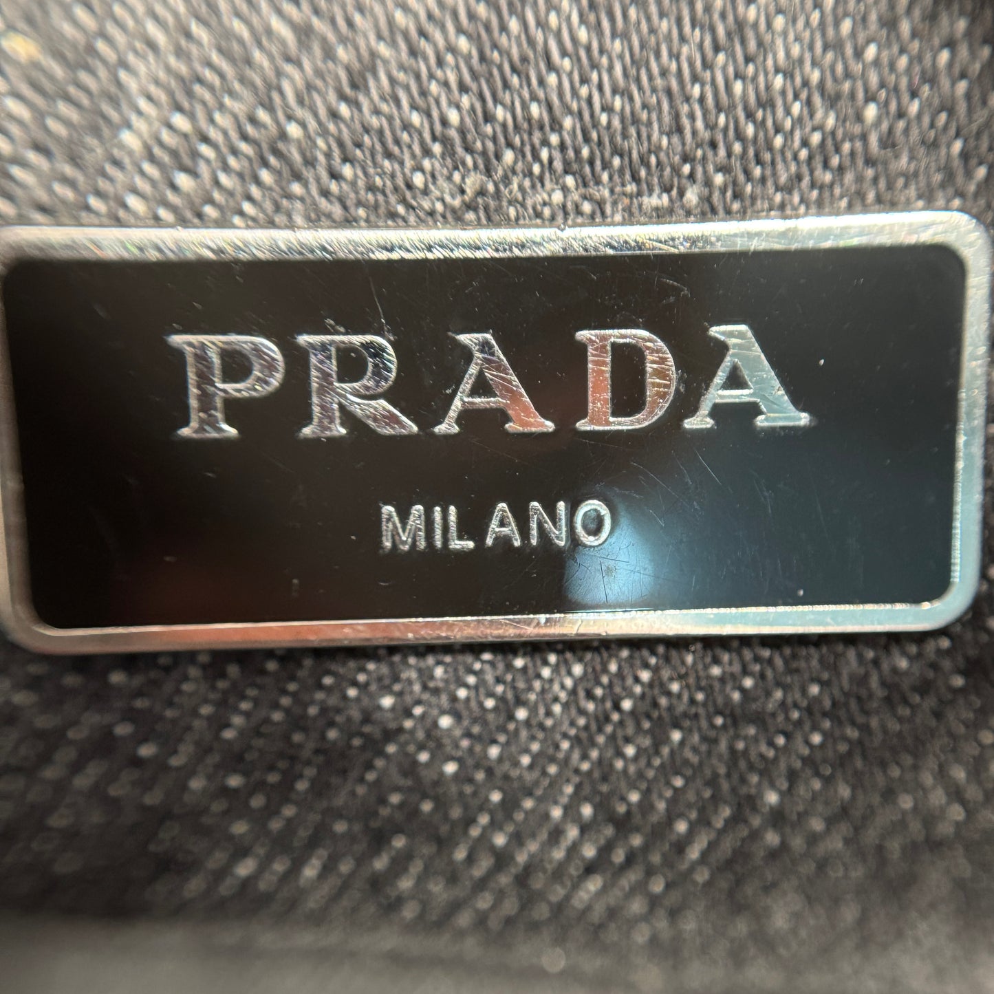 Logo Plate 2WAY Studded Shoulder Bag Grey