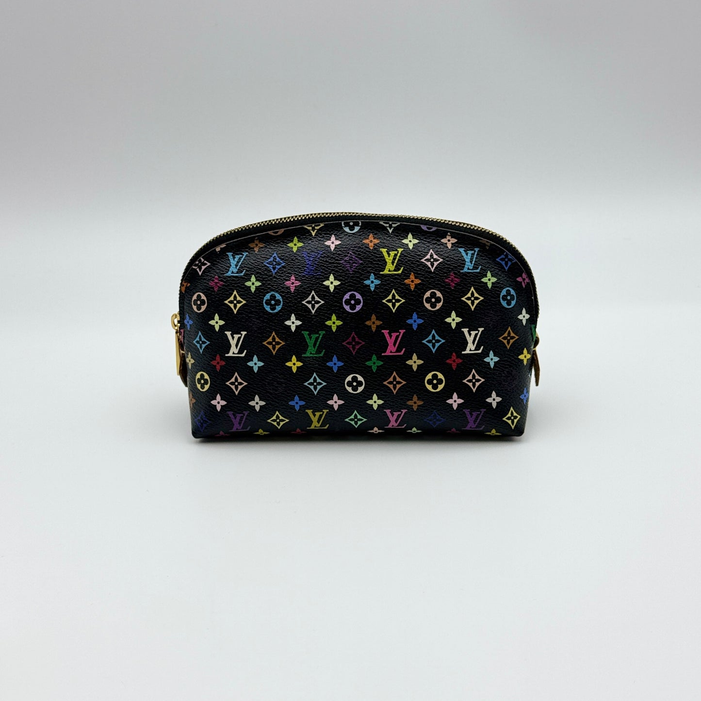 Louis Vuitton Black Monogram Multicolor Grenade Cosmetic Case
