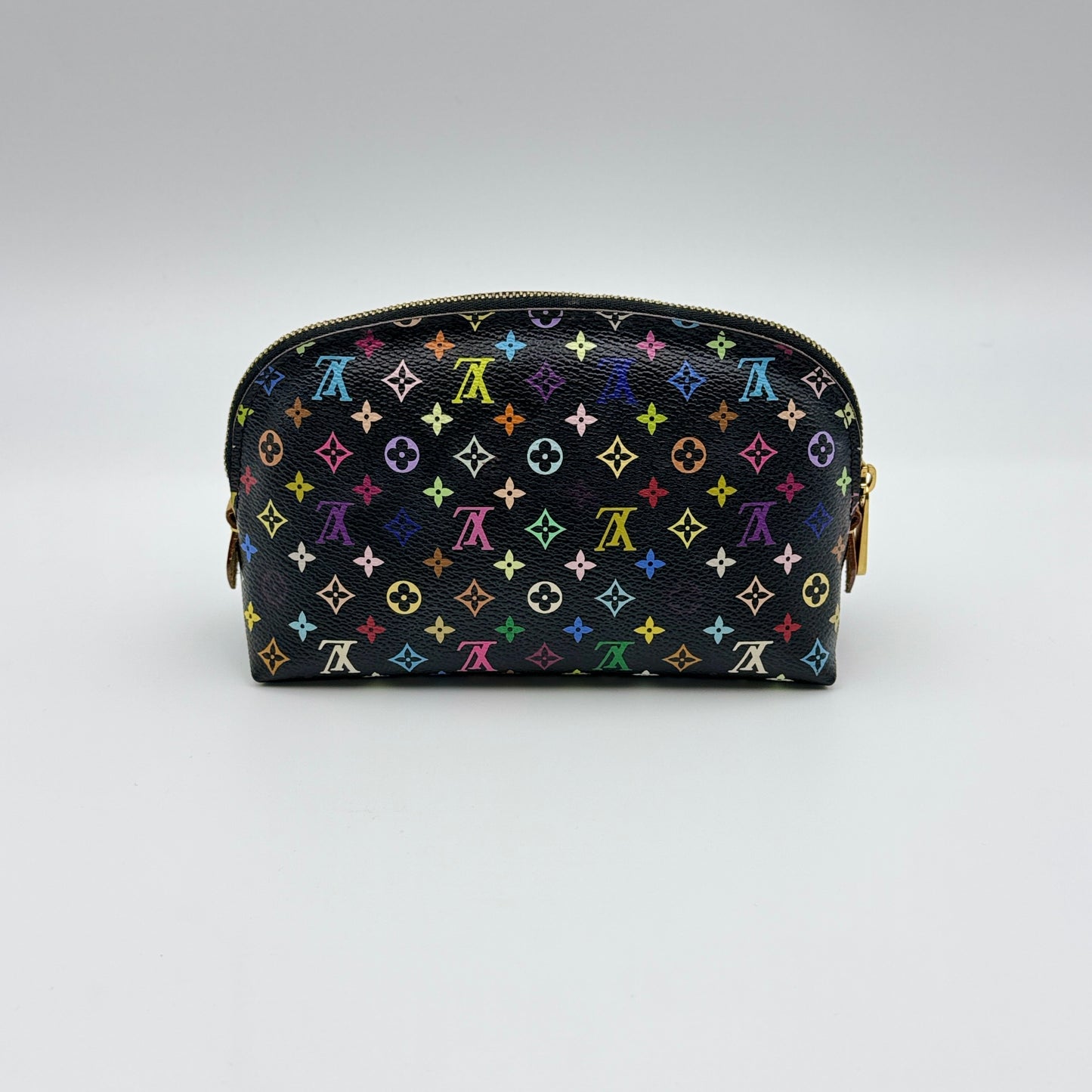 Louis Vuitton Black Monogram Multicolor Grenade Cosmetic Case