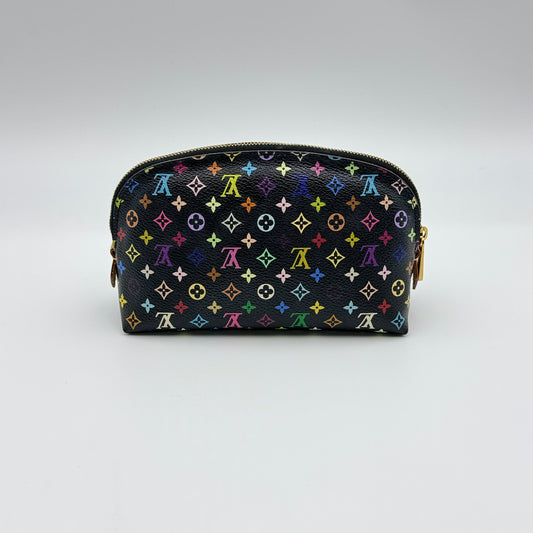 Louis Vuitton Black Monogram Multicolor Grenade Cosmetic Case