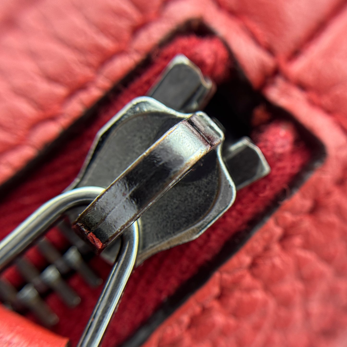 Leather Dome Small Red Handbag
