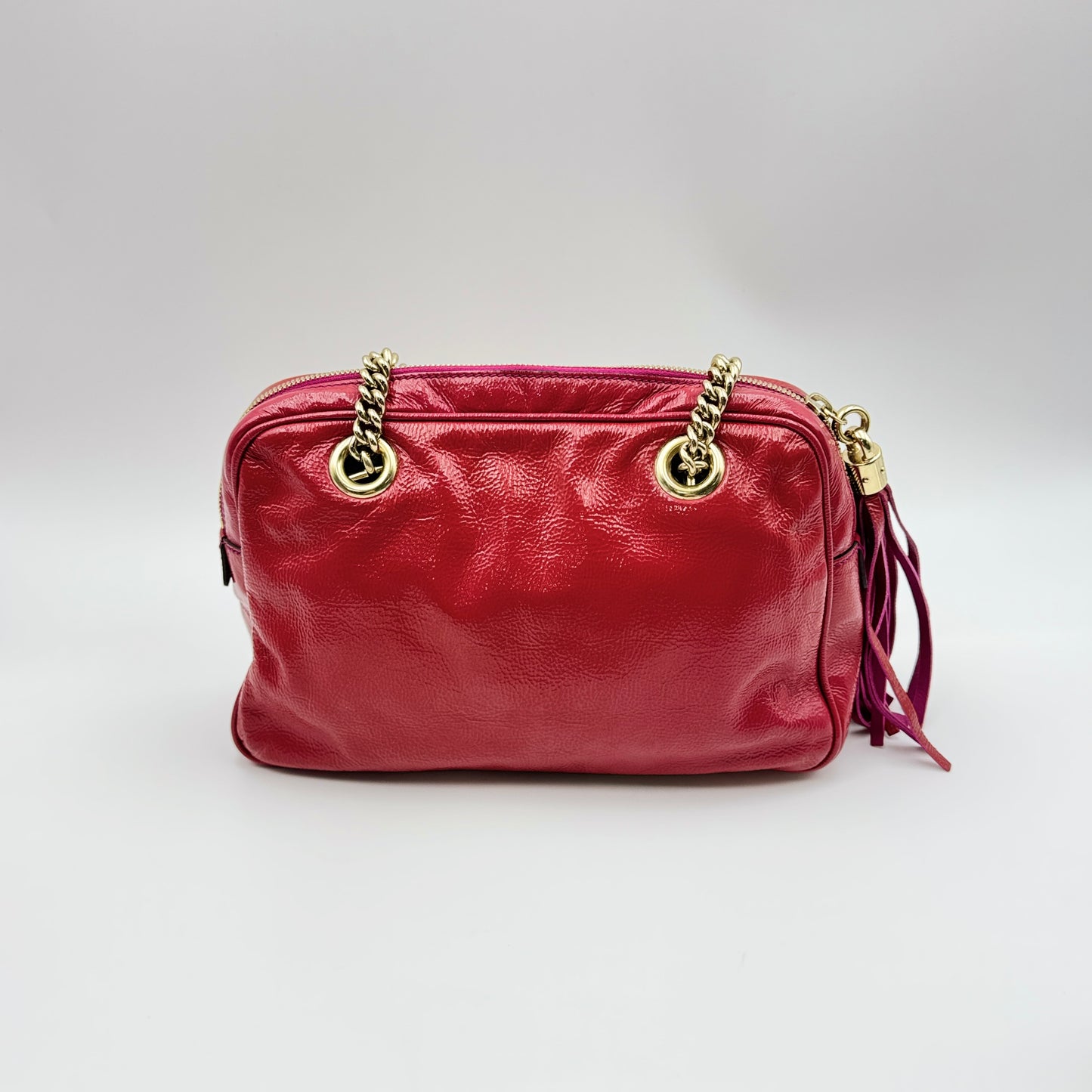 Soho Double Chain patent leather handbag