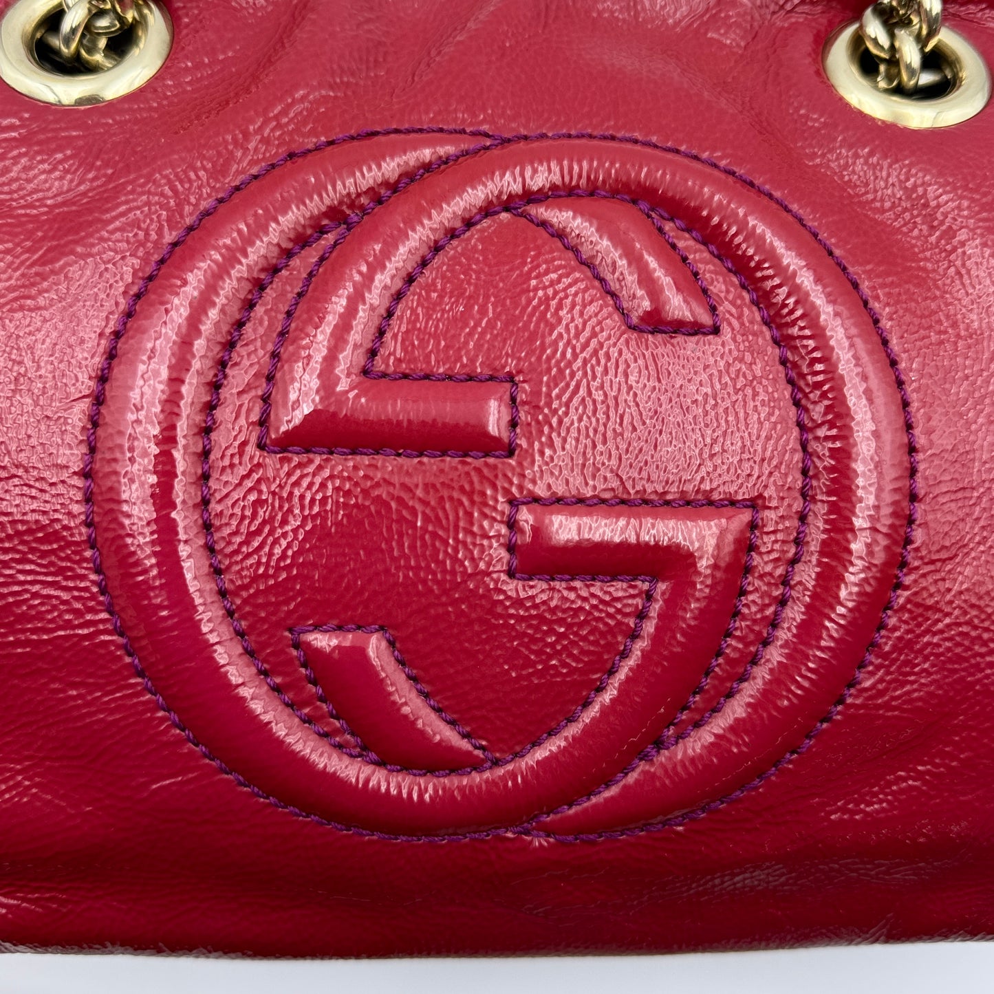 Soho Double Chain patent leather handbag