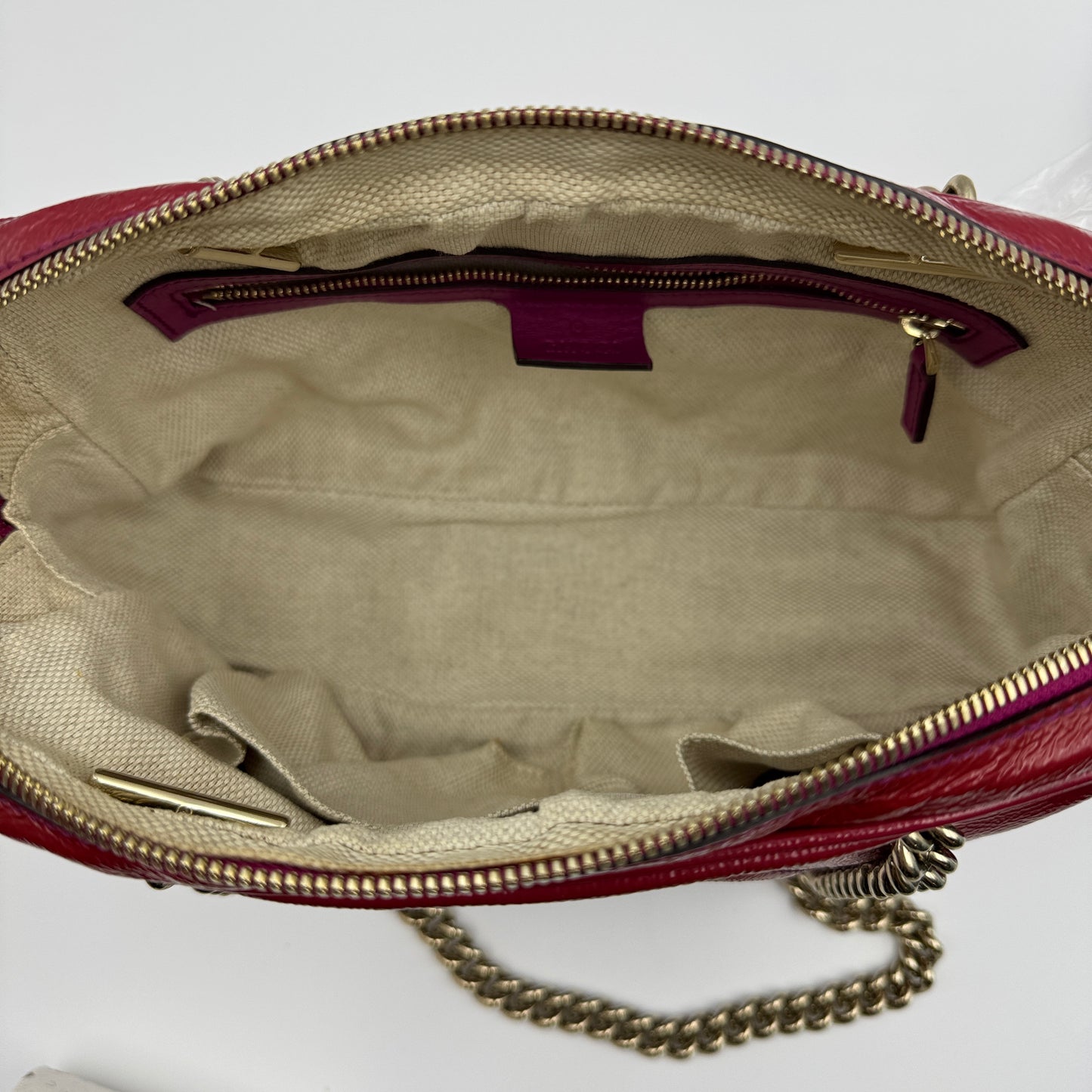 Soho Double Chain patent leather handbag