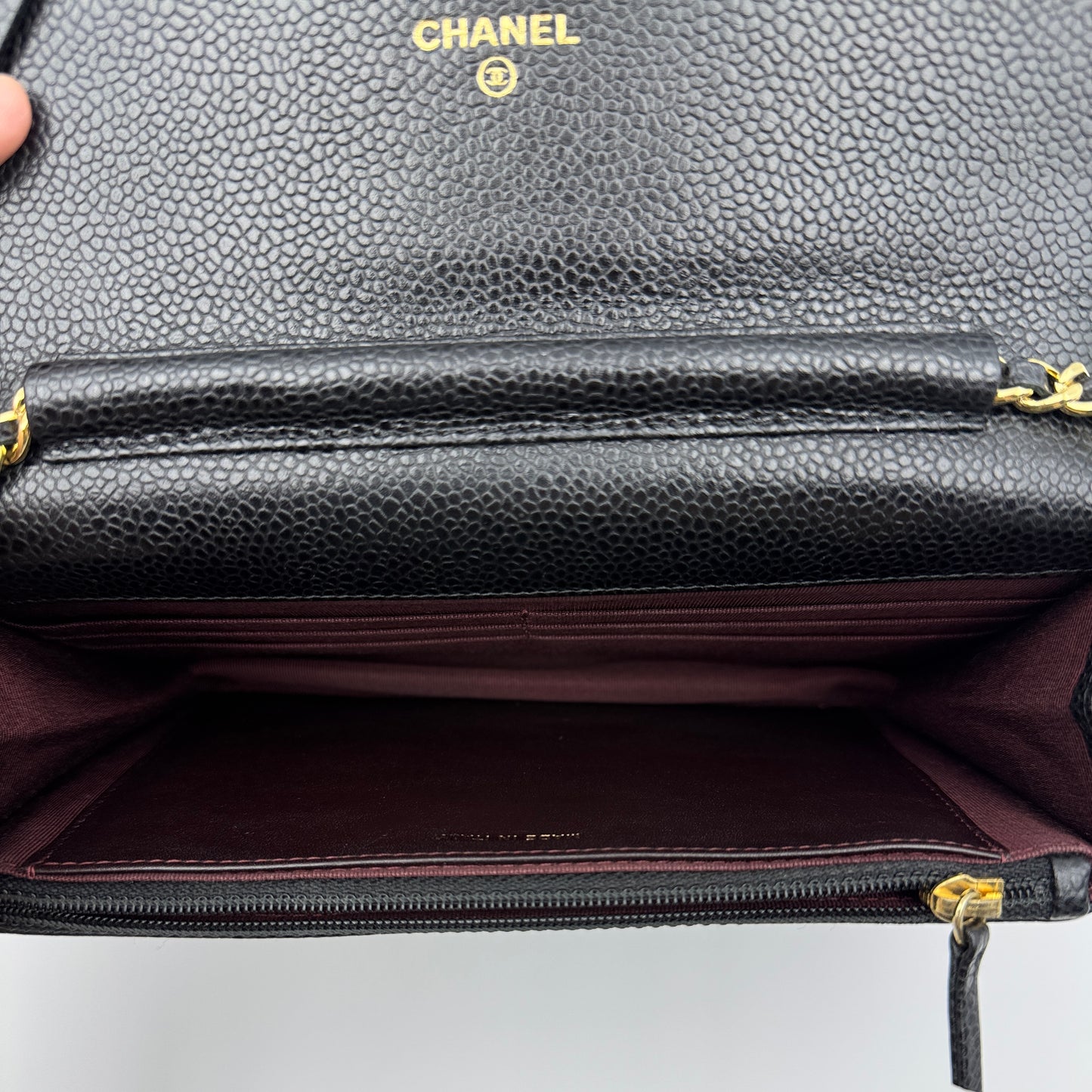 Caviar Quilted Wallet On Chain WOC Black