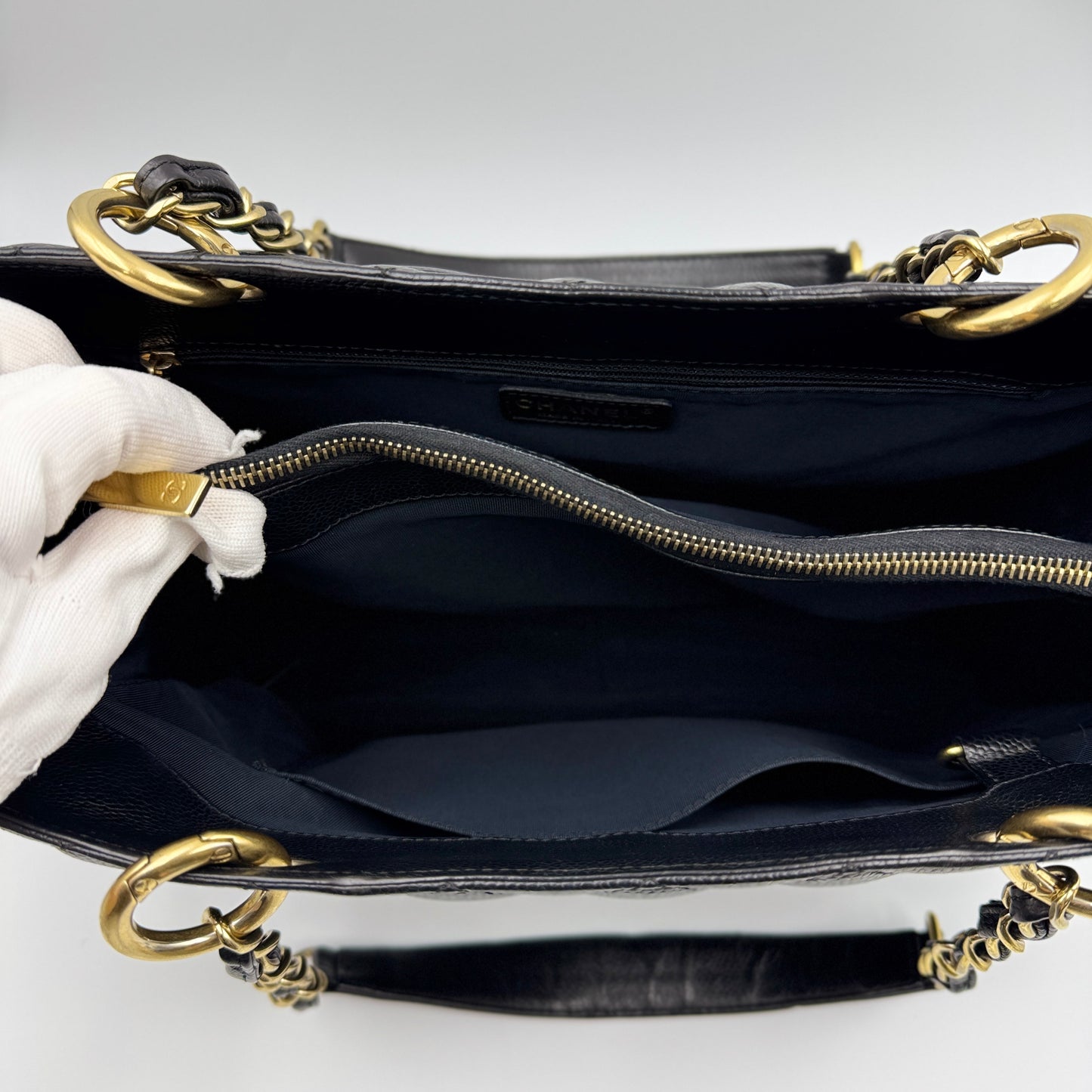 Caviar Grand Shopping Tote Gold Hardware