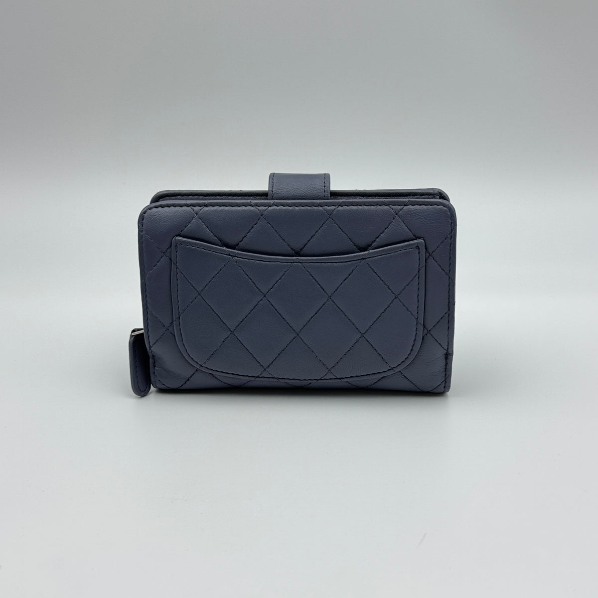 Chanel CC French Wallet in blue quilted leather — view 2 of 8 CC French Wallet in blue quilted leather, view 2 of 8