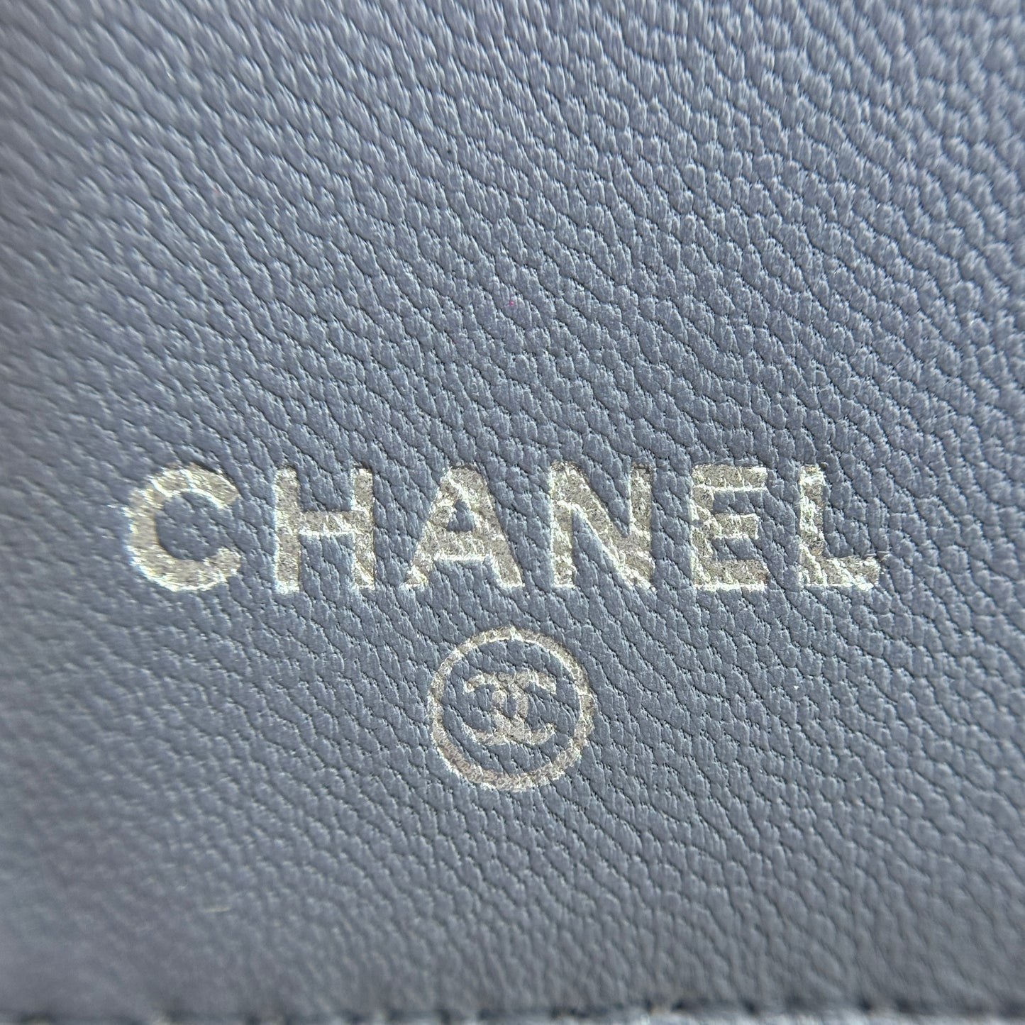 Chanel CC French Wallet in blue quilted leather