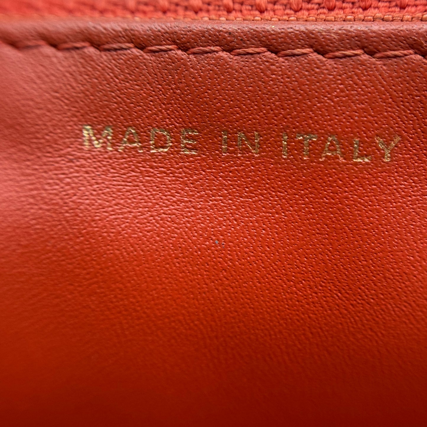 WOC Quilted Caviar Leather Crossbody Wallet Red Orange Tangerine Color