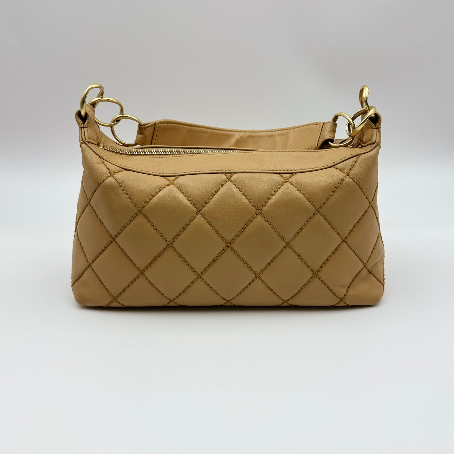 Quilted CC Shoulder Bag Beige