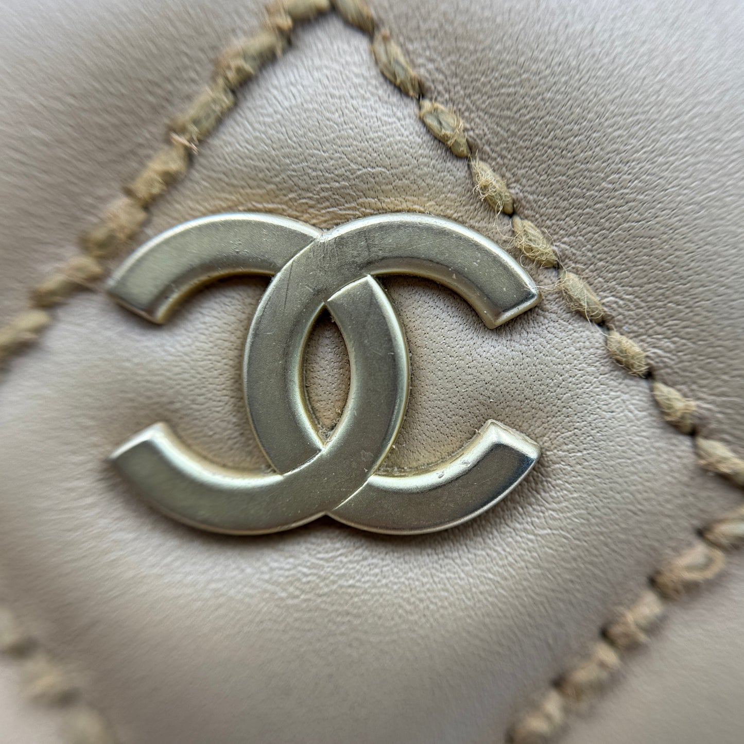 Quilted CC Shoulder Bag Beige