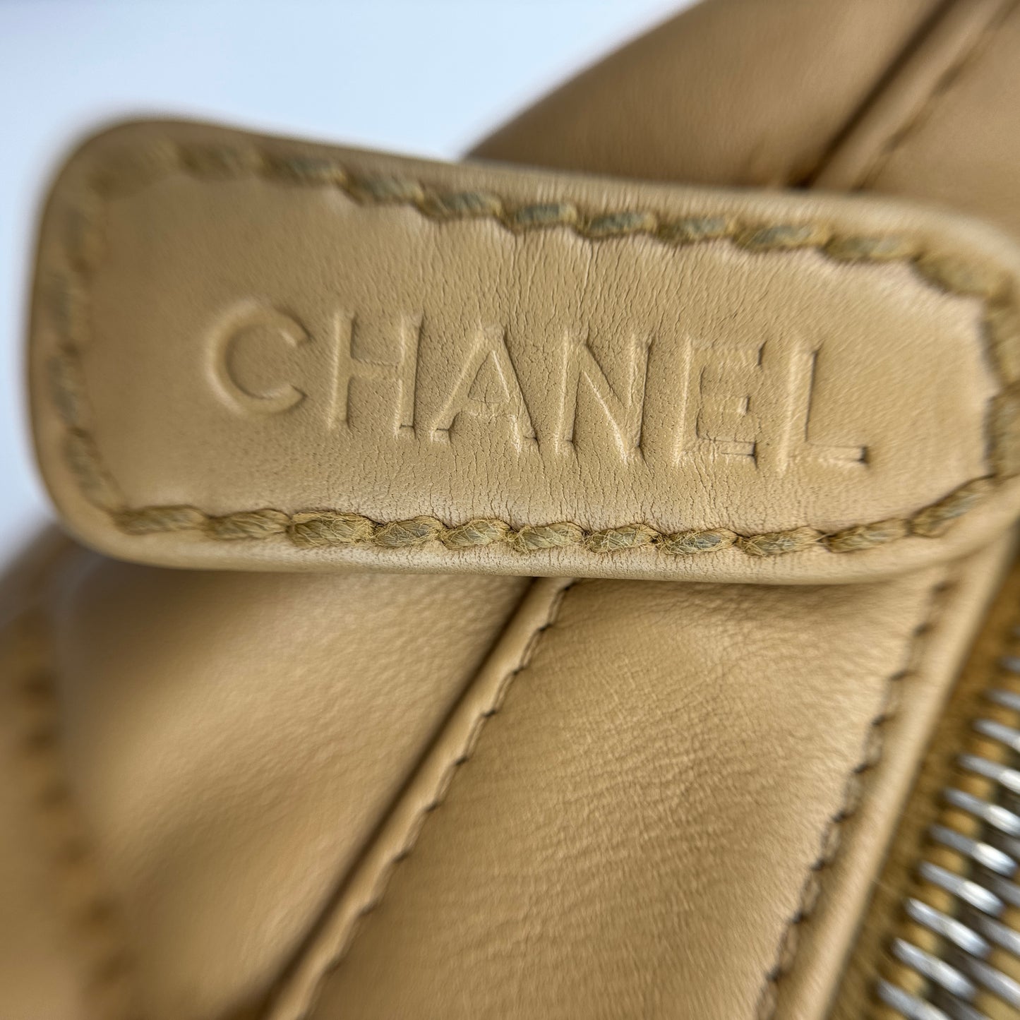 Quilted CC Shoulder Bag Beige