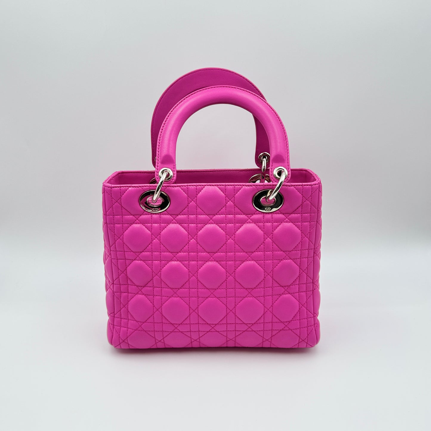Lambskin Cannage Medium Lady Dior Pink