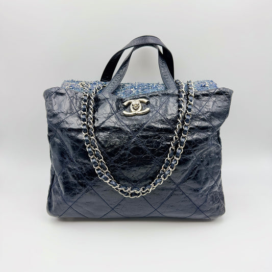 Portobello Tweed Navy Blue Tote Bag
