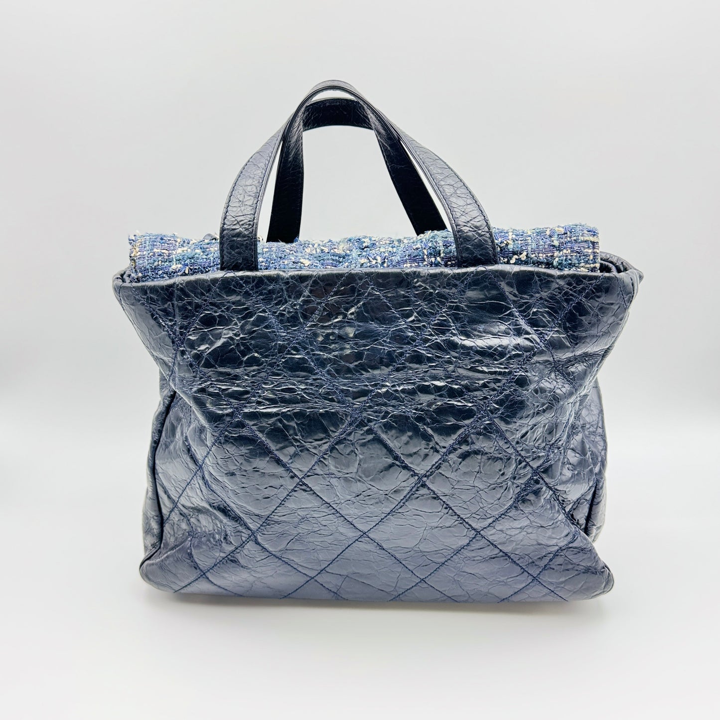Portobello Tweed Navy Blue Tote Bag