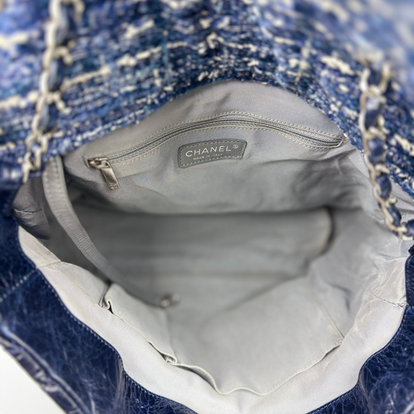 Portobello Tweed Navy Blue Tote Bag