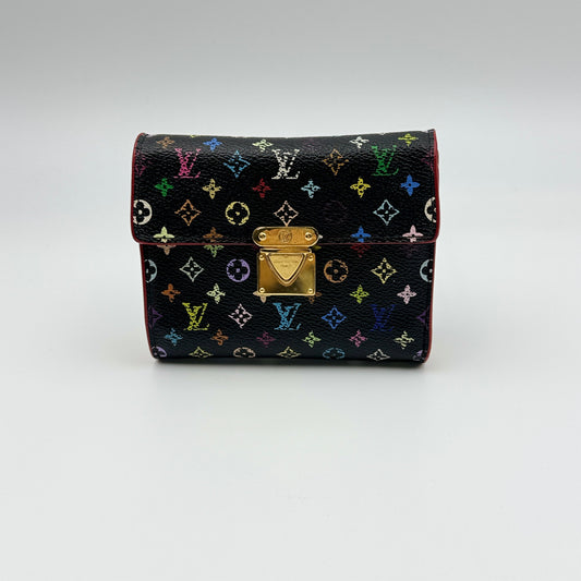 X TAKASHI MURAKAMI KOALA VINTAGE MONOGRAM MULTICOLOR BLACK WALLET