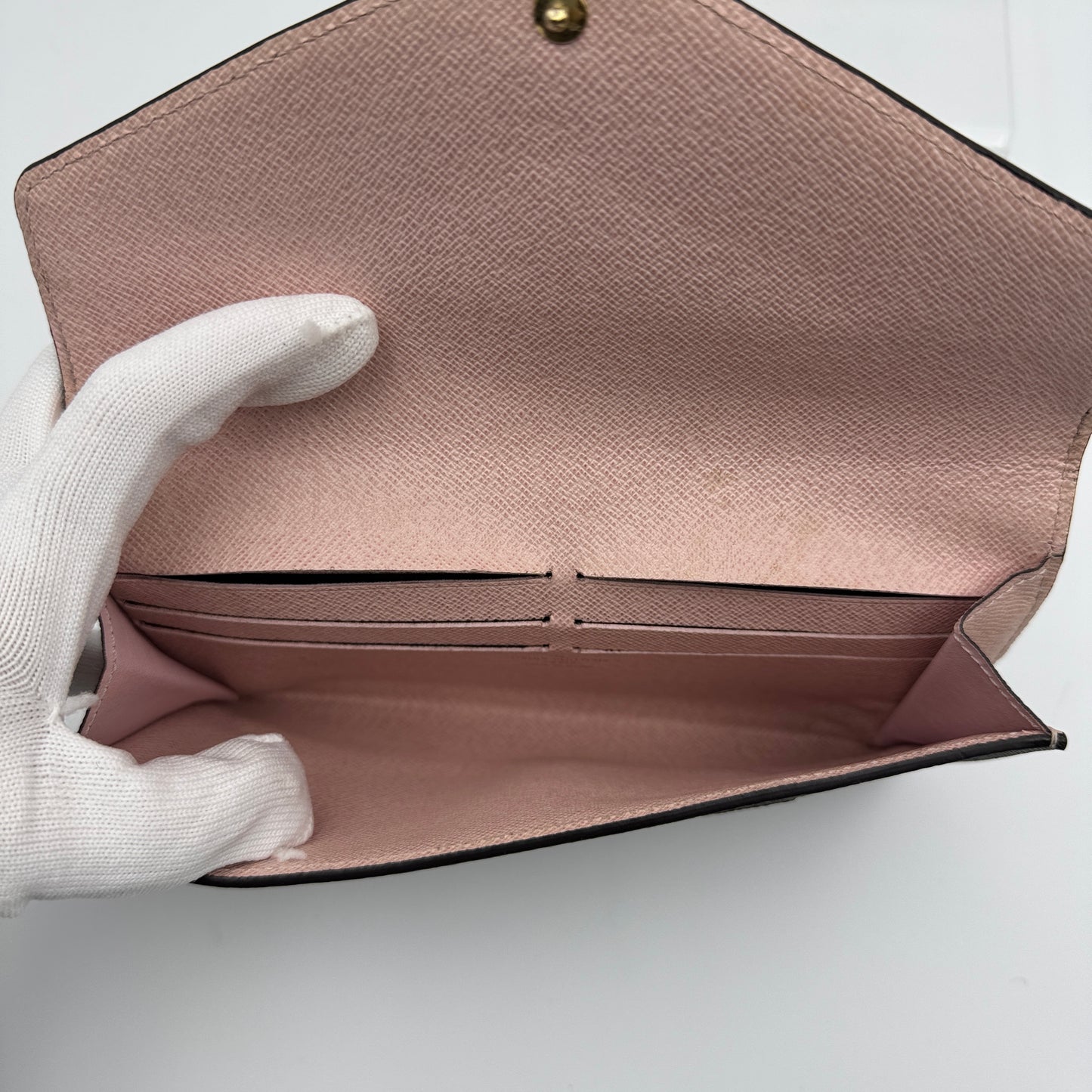 Jeanne Monogram Canvas Wallet Rose Ballerine