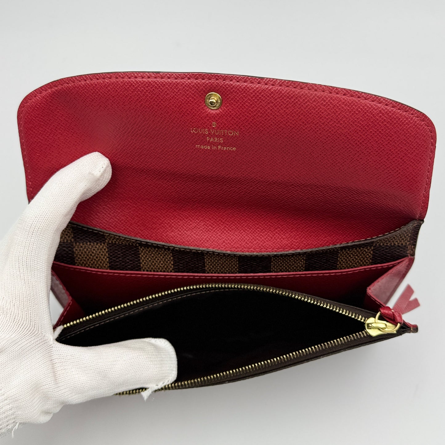 Louis Vuitton Damier Ebene Canvas Emilie Wallet