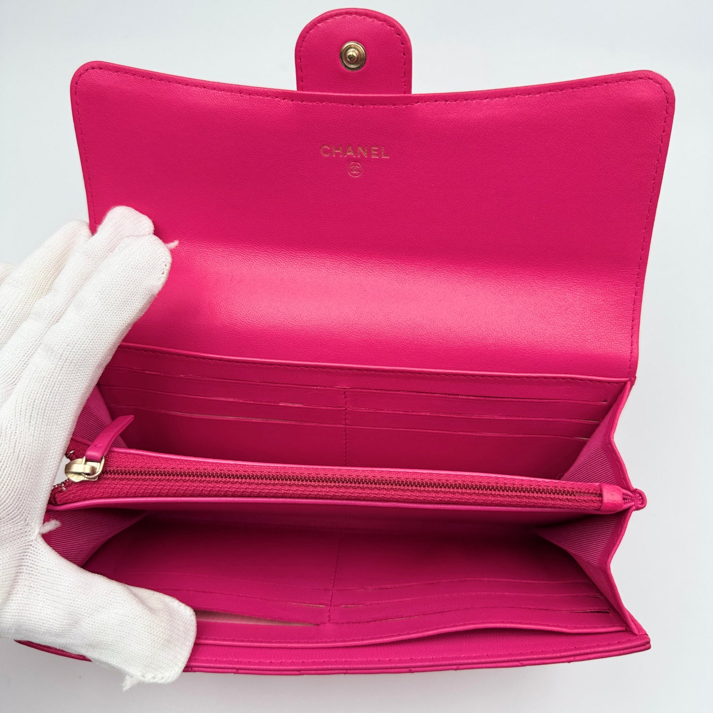 Pink Lambskin Leather Wallet