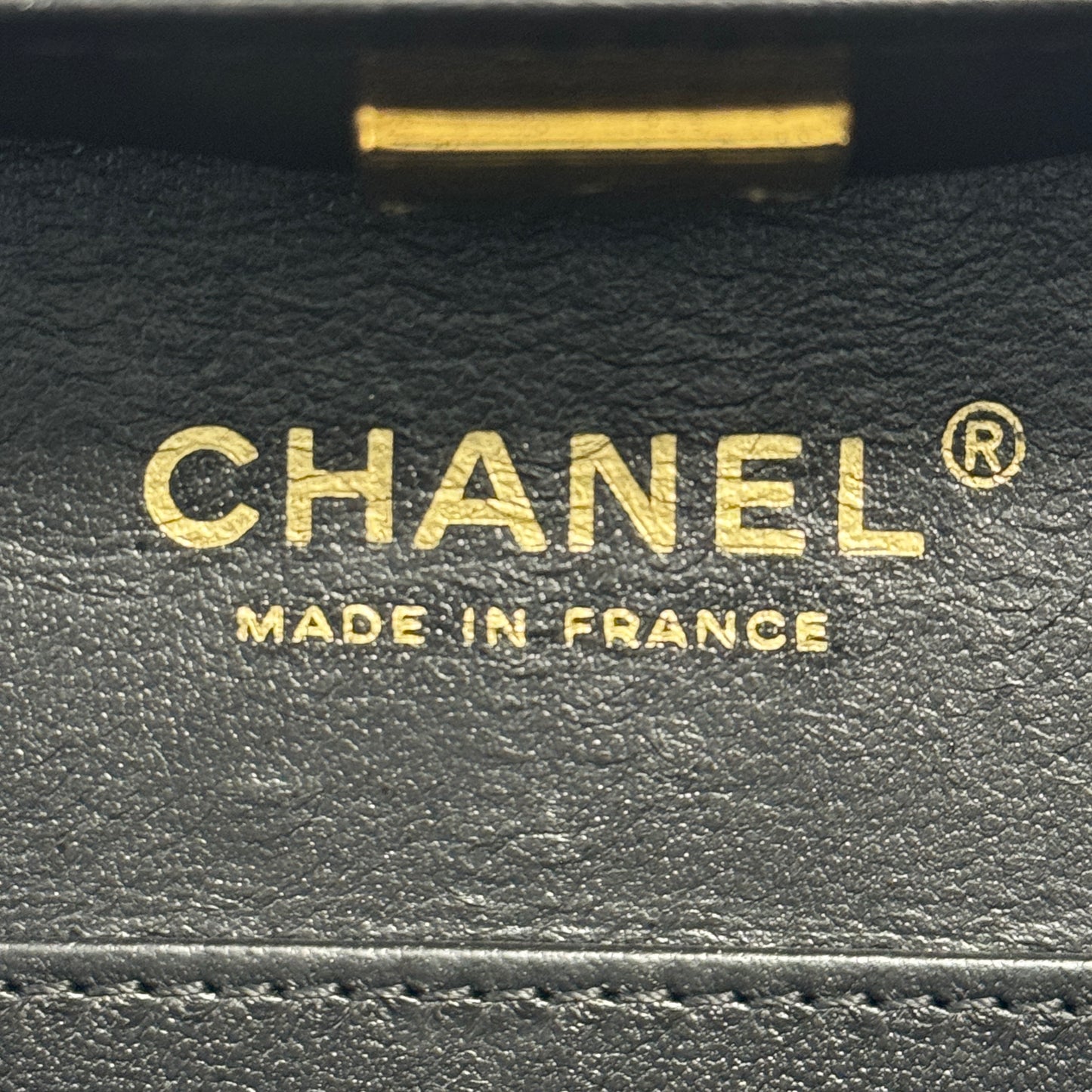 Matelasse Vanity Chain Shoulder Bag in Black Lambskin with Gold Hardware