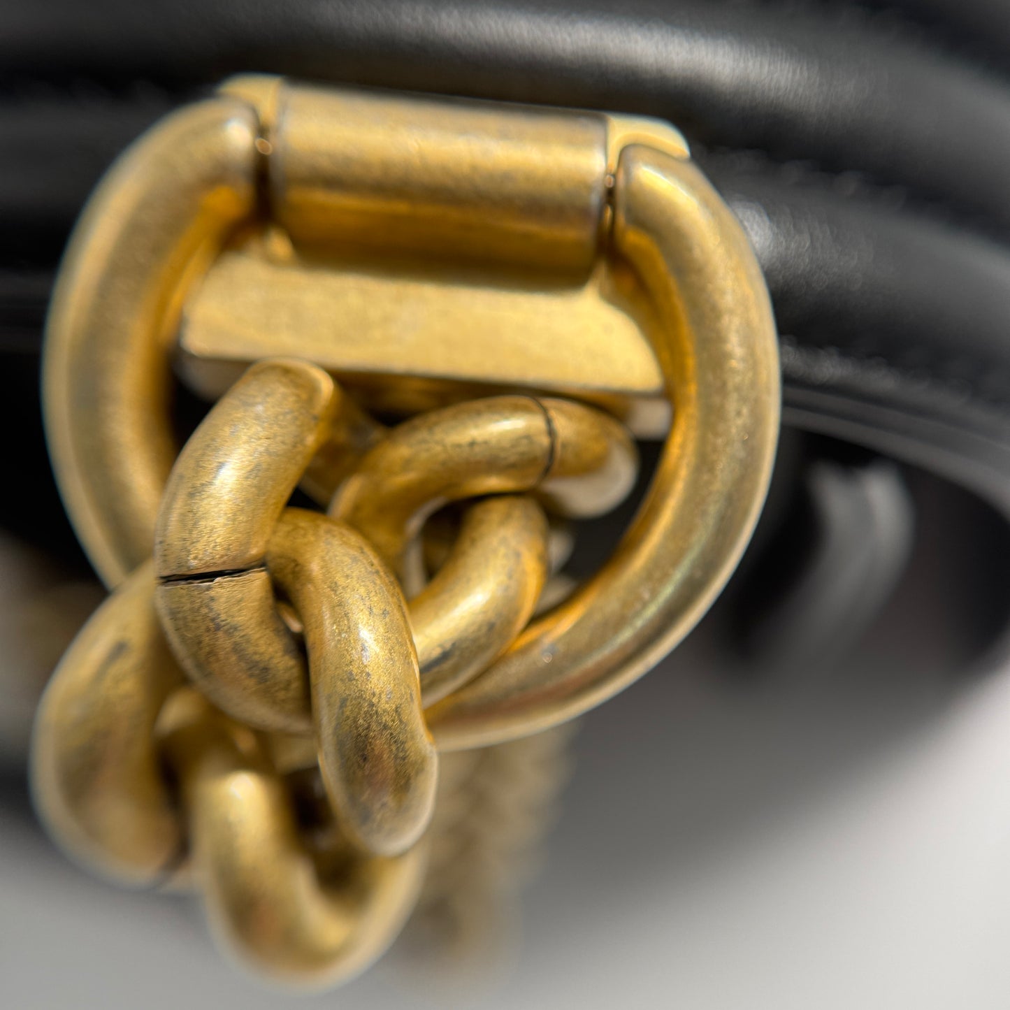 Lambskin Quilted Old Medium Boy Flap Black