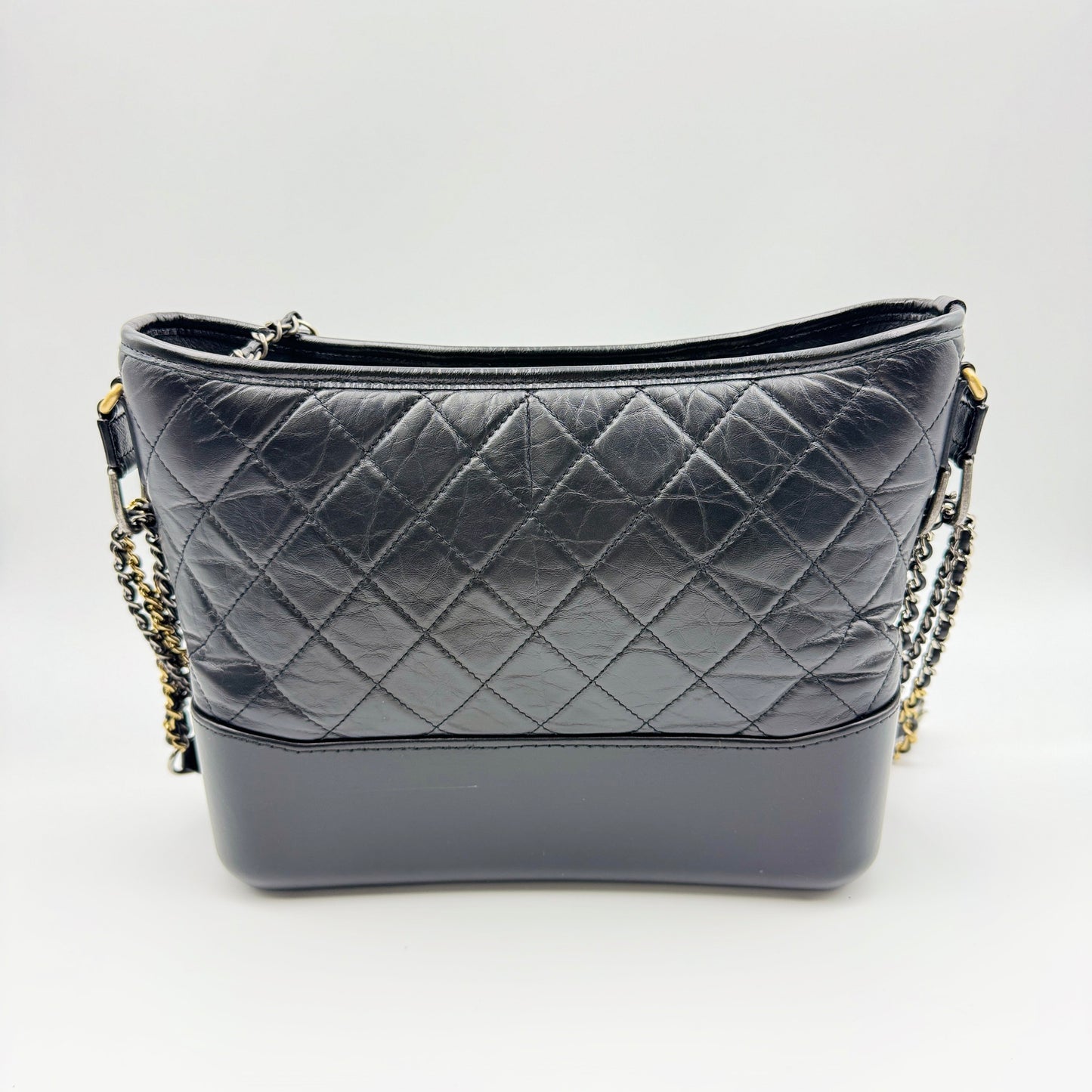 Gabrielle Hobo Quilted Aged Calfskin Medium Black