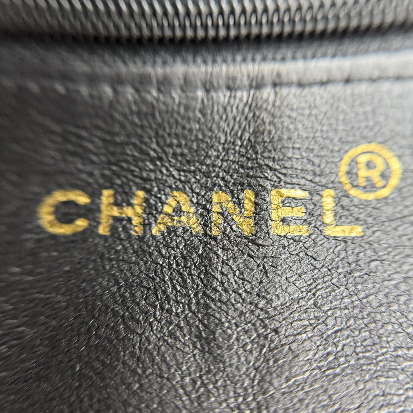 Vintage CC Lock Pocket Chain Tote Quilted Caviar Large