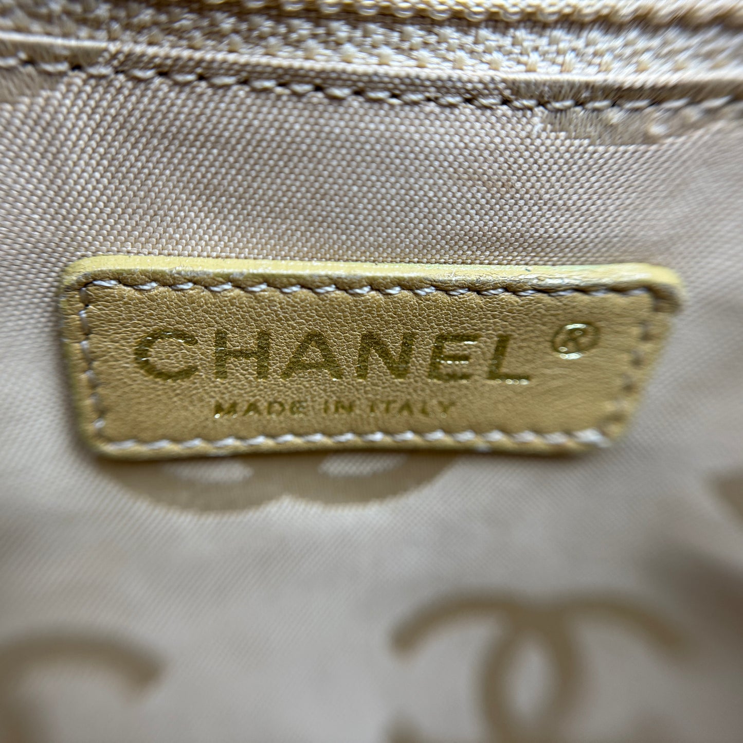 Chanel Wild Stitch leather tote beige