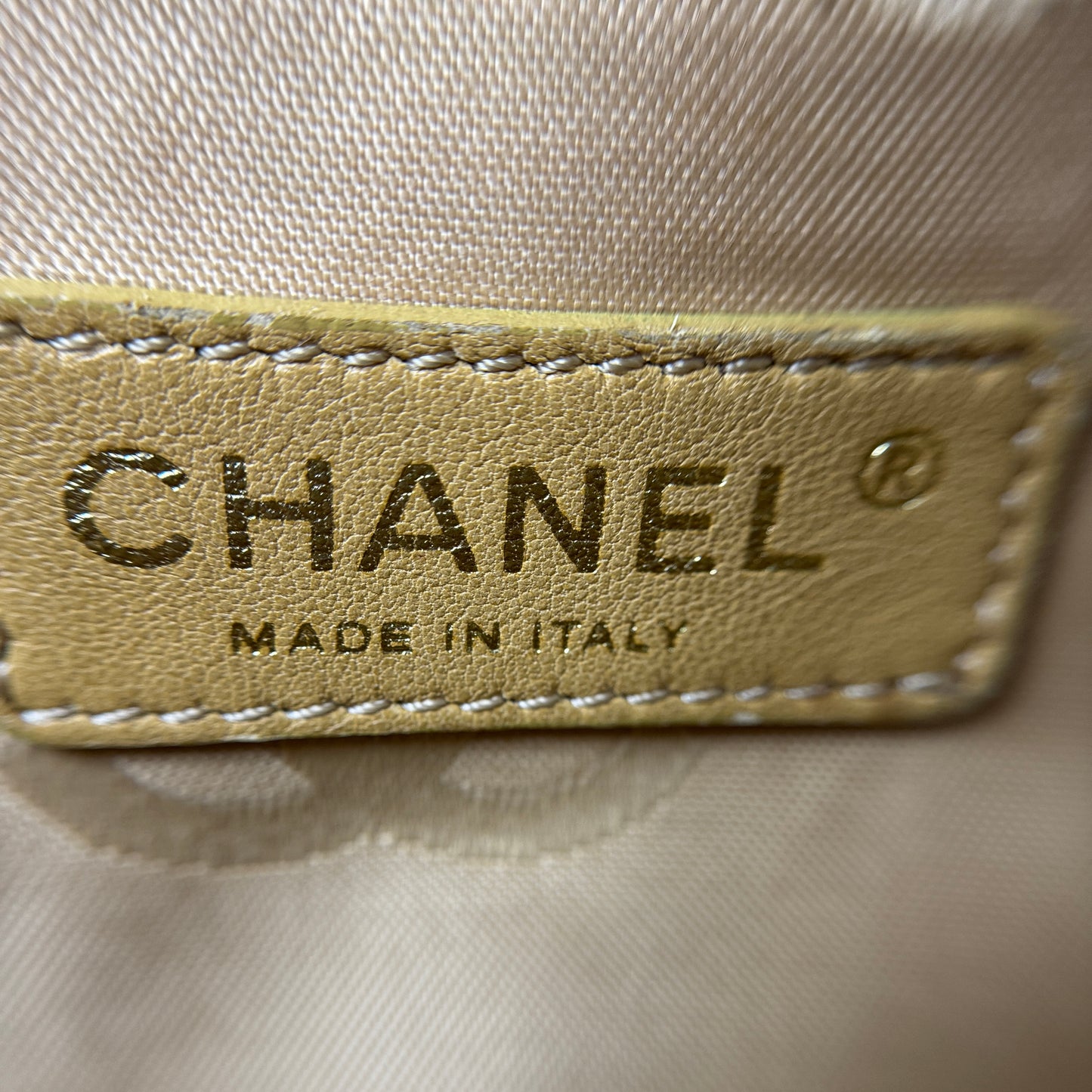 Chanel Wild Stitch leather tote beige