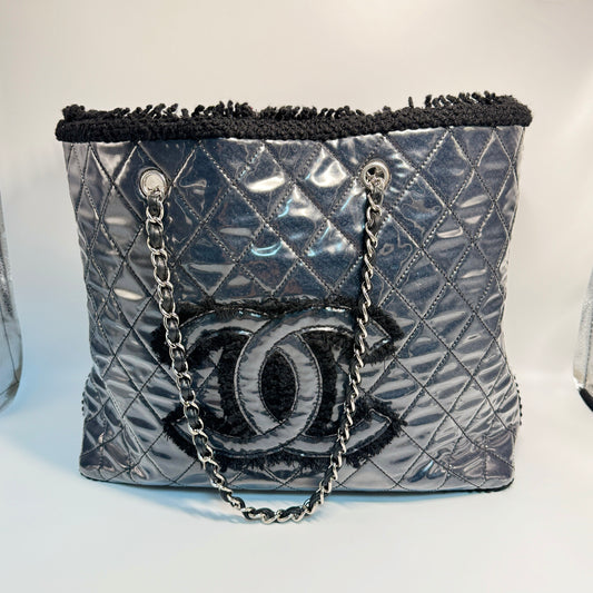 Tweed Plastic cover Tote bag Large