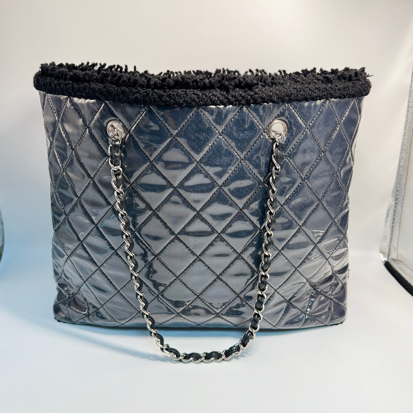 Tweed Plastic cover Tote bag Large